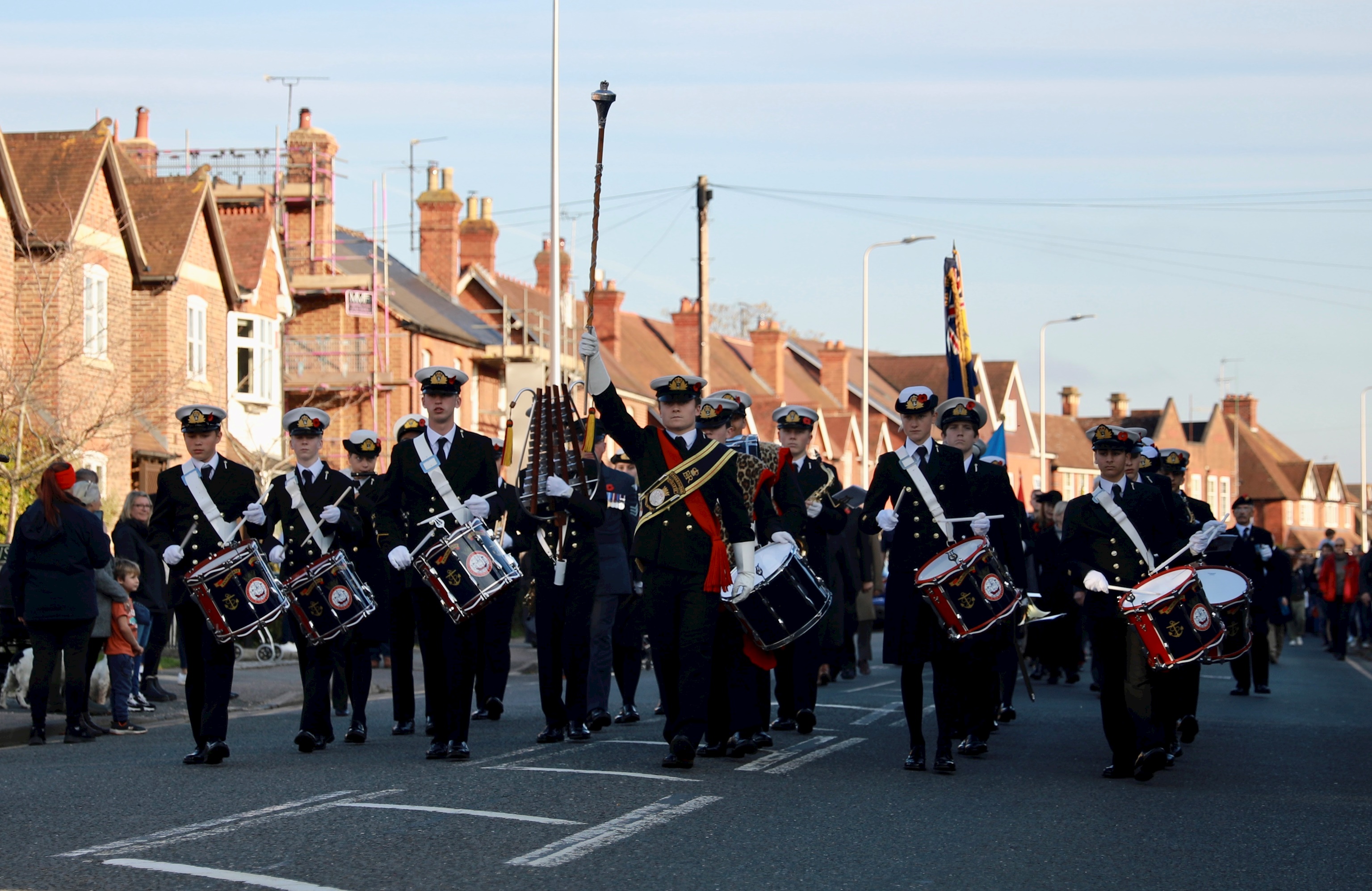 Marching Band leads Remembrance Parade 2022 in Pangbourne Village